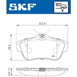 Sada brzdových platničiek kotúčovej brzdy SKF VKBP 90061 - obr. 5