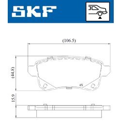Sada brzdových platničiek kotúčovej brzdy SKF VKBP 90134 - obr. 5