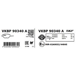 Sada brzdových platničiek kotúčovej brzdy SKF VKBP 90340 A - obr. 1