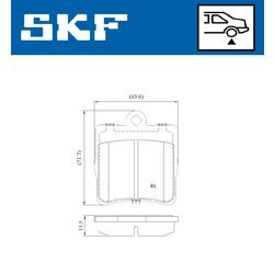 Sada brzdových platničiek kotúčovej brzdy SKF VKBP 90434