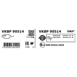 Sada brzdových platničiek kotúčovej brzdy SKF VKBP 90514 - obr. 2