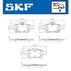 Sada brzdových platničiek kotúčovej brzdy SKF VKBP 90851 A