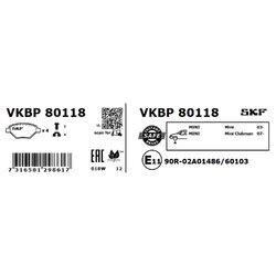 Sada brzdových platničiek kotúčovej brzdy SKF VKBP 80118 - obr. 4