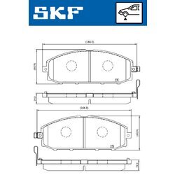 Sada brzdových platničiek kotúčovej brzdy SKF VKBP 80509 A