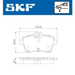 Sada brzdových platničiek kotúčovej brzdy SKF VKBP 80105 - obr. 5