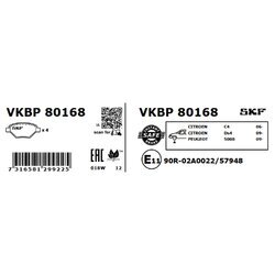 Sada brzdových platničiek kotúčovej brzdy SKF VKBP 80168 - obr. 4