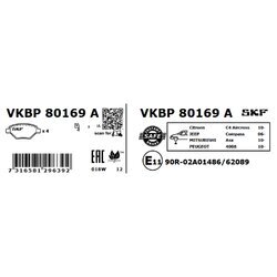 Sada brzdových platničiek kotúčovej brzdy SKF VKBP 80169 A - obr. 1