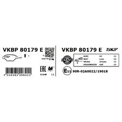 Sada brzdových platničiek kotúčovej brzdy SKF VKBP 80179 E - obr. 1