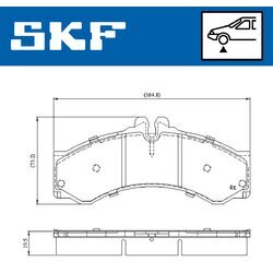 Sada brzdových platničiek kotúčovej brzdy SKF VKBP 80251
