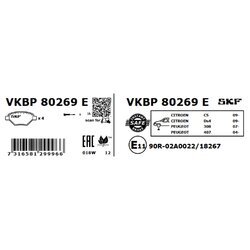 Sada brzdových platničiek kotúčovej brzdy SKF VKBP 80269 E - obr. 1