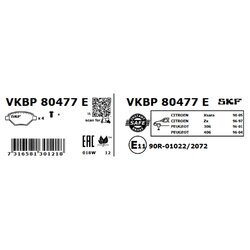 Sada brzdových platničiek kotúčovej brzdy SKF VKBP 80477 E - obr. 2