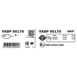Sada brzdových platničiek kotúčovej brzdy SKF VKBP 90170 - obr. 2