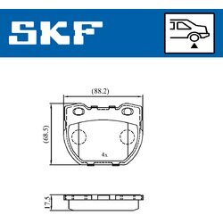 Sada brzdových platničiek kotúčovej brzdy SKF VKBP 90514