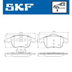 Sada brzdových platničiek kotúčovej brzdy SKF VKBP 80063 - obr. 2