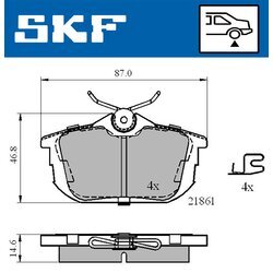 Sada brzdových platničiek kotúčovej brzdy SKF VKBP 90160 A - obr. 6