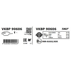 Sada brzdových platničiek kotúčovej brzdy SKF VKBP 90606 - obr. 1