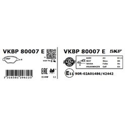 Sada brzdových platničiek kotúčovej brzdy SKF VKBP 80007 E - obr. 3