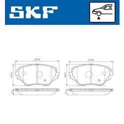 Sada brzdových platničiek kotúčovej brzdy SKF VKBP 80226 - obr. 6