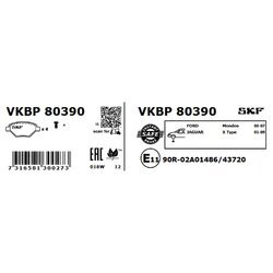 Sada brzdových platničiek kotúčovej brzdy SKF VKBP 80390 - obr. 2
