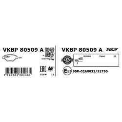 Sada brzdových platničiek kotúčovej brzdy SKF VKBP 80509 A - obr. 2