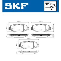 Sada brzdových platničiek kotúčovej brzdy SKF VKBP 90374 A