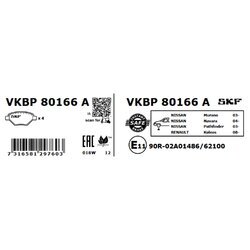 Sada brzdových platničiek kotúčovej brzdy SKF VKBP 80166 A - obr. 1