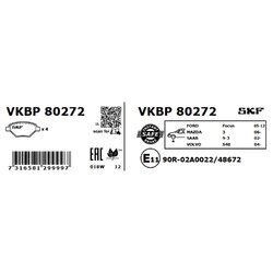 Sada brzdových platničiek kotúčovej brzdy SKF VKBP 80272 - obr. 2