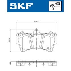 Sada brzdových platničiek kotúčovej brzdy SKF VKBP 80370