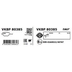 Sada brzdových platničiek kotúčovej brzdy SKF VKBP 80385 - obr. 1