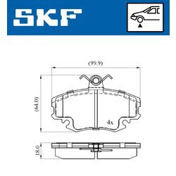 Sada brzdových platničiek kotúčovej brzdy SKF VKBP 80413 - obr. 2