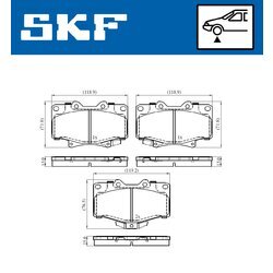 Sada brzdových platničiek kotúčovej brzdy SKF VKBP 80537 A - obr. 1