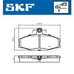 Sada brzdových platničiek kotúčovej brzdy SKF VKBP 80745 - obr. 1