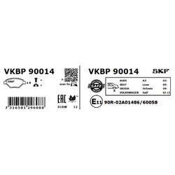 Sada brzdových platničiek kotúčovej brzdy SKF VKBP 90014 - obr. 1