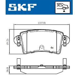 Sada brzdových platničiek kotúčovej brzdy SKF VKBP 90097 - obr. 6
