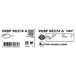 Sada brzdových platničiek kotúčovej brzdy SKF VKBP 90374 A - obr. 2