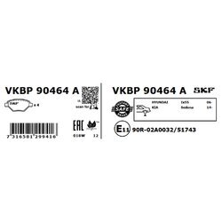 Sada brzdových platničiek kotúčovej brzdy SKF VKBP 90464 A - obr. 4