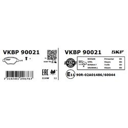 Sada brzdových platničiek kotúčovej brzdy SKF VKBP 90021 - obr. 1