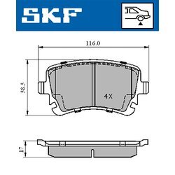 Sada brzdových platničiek kotúčovej brzdy SKF VKBP 90221 - obr. 1