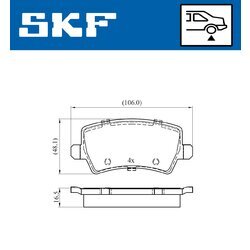Sada brzdových platničiek kotúčovej brzdy SKF VKBP 90582 - obr. 2