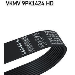 Ozubený klinový remeň SKF VKMV 9PK1424 HD