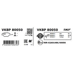 Sada brzdových platničiek kotúčovej brzdy SKF VKBP 80050 - obr. 1