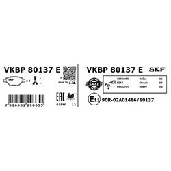 Sada brzdových platničiek kotúčovej brzdy SKF VKBP 80137 E - obr. 1