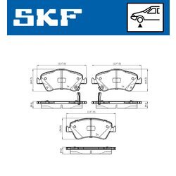 Sada brzdových platničiek kotúčovej brzdy SKF VKBP 80437 A - obr. 2
