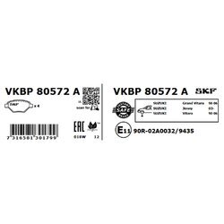 Sada brzdových platničiek kotúčovej brzdy SKF VKBP 80572 A - obr. 2