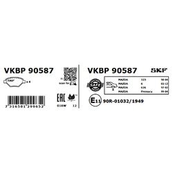 Sada brzdových platničiek kotúčovej brzdy SKF VKBP 90587 - obr. 2