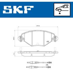 Sada brzdových platničiek kotúčovej brzdy SKF VKBP 80463 E