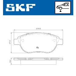 Sada brzdových platničiek kotúčovej brzdy SKF VKBP 80022 - obr. 5
