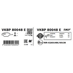 Sada brzdových platničiek kotúčovej brzdy SKF VKBP 80048 E - obr. 1
