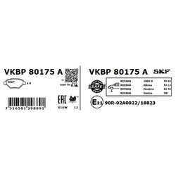 Sada brzdových platničiek kotúčovej brzdy SKF VKBP 80175 A - obr. 2
