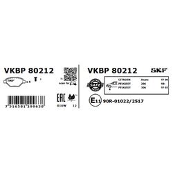 Sada brzdových platničiek kotúčovej brzdy SKF VKBP 80212 - obr. 1